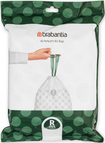 Brabantia PerfectFit szemeteszsák, R méret, 36L, visszazárható adagoló csomag, 40 zsák/csomag - 138546