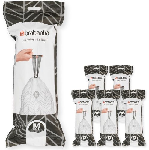 Brabantia PerfectFit szemeteszsák, M méret, 60L, Multipack 120 zsák, 6 tekercs, 20 zsák/tekercs - 138867