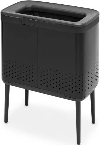 Brabantia Bo Laundry Bin lábakon álló szennyestartó szellőző nyílásokkal, tépőzáras, mosható szennyesgyűjtő zsák, Bo