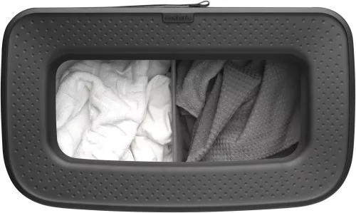 Brabantia Bo Laundry Bin lábakon álló szennyestartó szellőző nyílásokkal, tépőzáras, mosható szennyesgyűjtő zsák, Bo