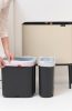 Brabantia Bo Touch Bin nyomófedeles szelektív hulladékgyűjtő, magasított, lábakon álló, műanyag tartály, 11+23L - X+J