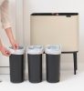 Brabantia Bo Touch Bin nyomófedeles szelektív hulladékgyűjtő, magasított, lábakon álló, műanyag tartály, 3x11L - X méret