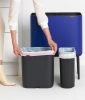 Brabantia Bo Touch Bin nyomófedeles szelektív hulladékgyűjtő, magasított, lábakon álló, műanyag tartály, 11+23L - X+J