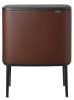 Brabantia Bo Touch Bin nyomófedeles szelektív hulladékgyűjtő, magasított, lábakon álló, műanyag tartály, 11+23L - X+J