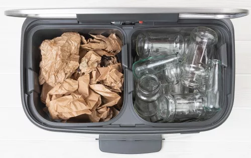 Brabantia Bo Pedal Bin pedálos szelektív hulladékgyűjtő szagmentesen záródó Soft-Close fedél, műanyag tartály, 2x30L
