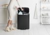 Brabantia Bo Pedal Bin pedálos szelektív hulladékgyűjtő szagmentesen záródó Soft-Close fedél, műanyag tartály, 2x30L