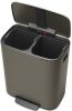 Brabantia Bo Pedal Bin pedálos szelektív hulladékgyűjtő szagmentesen záródó Soft-Close fedél, műanyag tartály, 2x30L