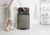 Brabantia Bo Pedal Bin pedálos szelektív hulladékgyűjtő szagmentesen záródó Soft-Close fedél, műanyag tartály, 2x30L