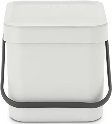 Brabantia Sort & Go konyhai szemetes felnyitható fedéllel, fogantyúval szelektív és komposzt gyűjtéséhez, 6L - S méret,