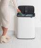 Brabantia Bo Touch Bin nyomófedeles hulladékgyűjtő XXL, padlón álló, műanyag tartály, 2x30L - O méret, acél, fehér