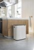 Brabantia Bo Touch Bin nyomófedeles hulladékgyűjtő XXL, padlón álló, műanyag tartály, 2x30L - O méret, acél, fehér