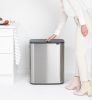 Brabantia Bo Touch Bin nyomófedeles hulladékgyűjtő XXL, padlón álló, műanyag tartály, 2x30L - O méret, r.m. acél, selyem