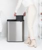 Brabantia Bo Touch Bin nyomófedeles hulladékgyűjtő XXL, padlón álló, műanyag tartály, 2x30L - O méret, r.m. acél, selyem