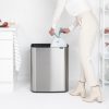 Brabantia Bo Touch Bin nyomófedeles hulladékgyűjtő XXL, padlón álló, műanyag tartály, 2x30L - O méret, r.m. acél, selyem