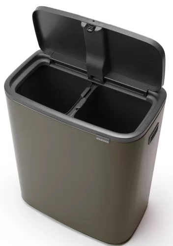 Brabantia Bo Touch Bin nyomófedeles hulladékgyűjtő XXL, padlón álló, műanyag tartály, 2x30L - O méret, acél,