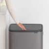 Brabantia Bo Touch Bin nyomófedeles hulladékgyűjtő XXL, padlón álló, műanyag tartály, 2x30L - O méret, acél,