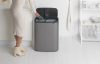 Brabantia Bo Touch Bin nyomófedeles hulladékgyűjtő XXL, padlón álló, műanyag tartály, 2x30L - O méret, acél,