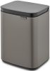 Brabantia Bo Waste Bin hulladékgyűjtő felnyitható, Soft-Close fedéllel, fali/álló, műanyag tartály, 4L - A méret, acél,