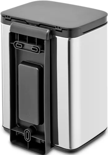 Brabantia Bo Waste Bin hulladékgyűjtő felnyitható, Soft-Close fedéllel, fali/álló, műanyag tartály, 4L - A méret, r.m.