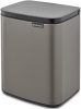 Brabantia Bo Waste Bin hulladékgyűjtő felnyitható, Soft-Close fedéllel, fali/álló, műanyag tartály, 7L - B méret, acél,