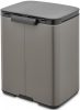 Brabantia Bo Waste Bin hulladékgyűjtő felnyitható, Soft-Close fedéllel, fali/álló, műanyag tartály, 7L - B méret, acél,