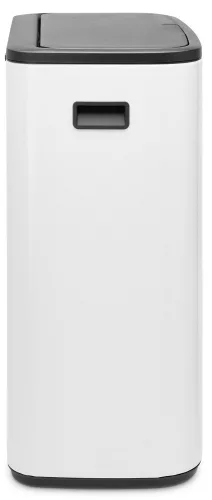 Brabantia Bo Touch Bin nyomófedeles hulladékgyűjtő XXL, padlón álló, műanyag tartály, 60L - M méret, acél, fehér