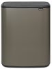 Brabantia Bo Touch Bin nyomófedeles hulladékgyűjtő XXL, padlón álló, műanyag tartály, 60L - M méret, acél, platinaszürke