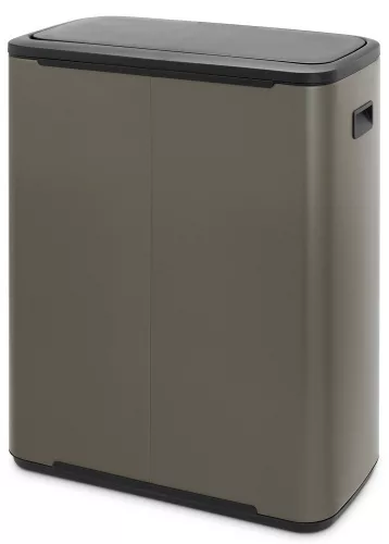 Brabantia Bo Touch Bin nyomófedeles hulladékgyűjtő XXL, padlón álló, műanyag tartály, 60L - M méret, acél, platinaszürke