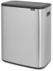 Brabantia Bo Touch Bin nyomófedeles hulladékgyűjtő XXL, padlón álló, műanyag tartály, 60L - M méret, r.m. acél, selyem