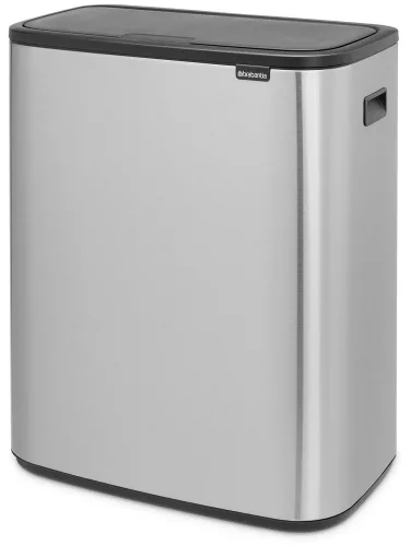 Brabantia Bo Touch Bin nyomófedeles hulladékgyűjtő XXL, padlón álló, műanyag tartály, 60L - M méret, r.m. acél, selyem