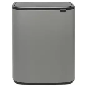   Brabantia Bo Touch Bin nyomófedeles hulladékgyűjtő XXL, padlón álló, műanyag tartály, 60L - M méret, acél, betonszürke