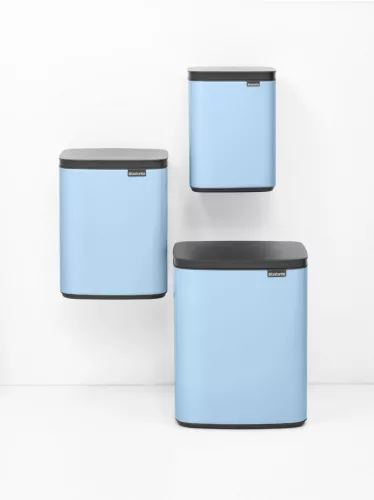 Brabantia Bo Waste Bin hulladékgyűjtő felnyitható, Soft-Close fedéllel, fali/álló, műanyag tartály, 7L - B méret, acél,