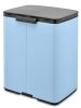 Brabantia Bo Waste Bin hulladékgyűjtő felnyitható, Soft-Close fedéllel, műanyag tartály, 12L - C méret, acél, álomkék