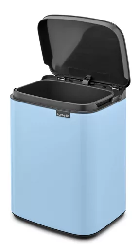 Brabantia Bo Waste Bin hulladékgyűjtő felnyitható, Soft-Close fedéllel, fali/álló, műanyag tartály, 4L - A méret, acél,