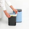 Brabantia Bo Waste Bin hulladékgyűjtő felnyitható, Soft-Close fedéllel, fali/álló, műanyag tartály, 4L - A méret, acél,