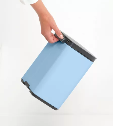 Brabantia Bo Waste Bin hulladékgyűjtő felnyitható, Soft-Close fedéllel, fali/álló, műanyag tartály, 4L - A méret, acél,