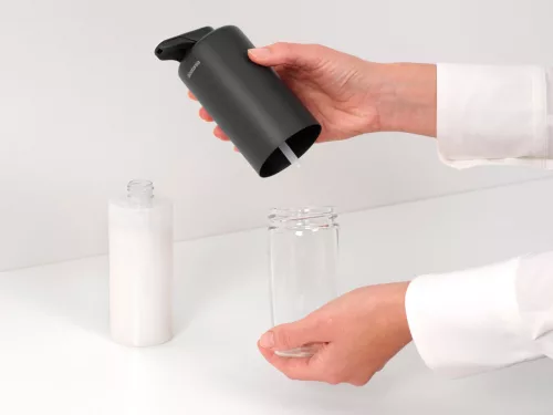 Brabantia SinkStyle Soap Dispenser konyhai szappanadagoló 200 ml, r.m. acél, üveg, határtalan szürke ásványi textúra