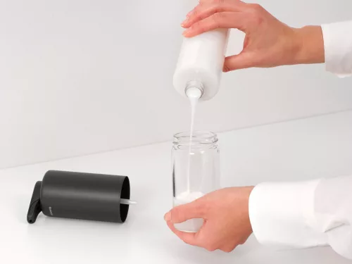 Brabantia SinkStyle Soap Dispenser konyhai szappanadagoló 200 ml, r.m. acél, üveg, határtalan szürke ásványi textúra