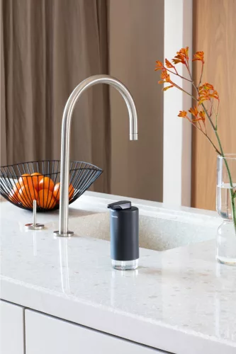 Brabantia SinkStyle Soap Dispenser konyhai szappanadagoló 200 ml, r.m. acél, üveg, határtalan szürke ásványi textúra
