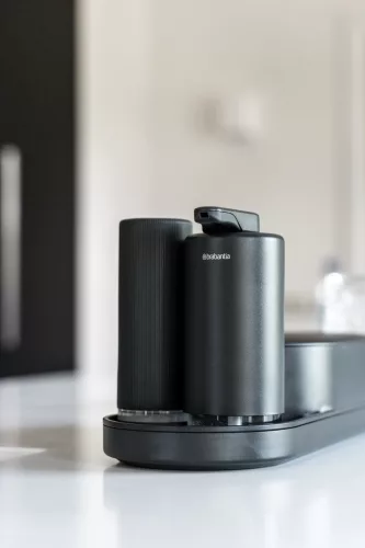 Brabantia SinkStyle Soap Dispenser konyhai szappanadagoló 200 ml, r.m. acél, üveg, határtalan szürke ásványi textúra