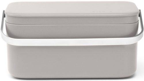 Brabantia Food Waste Caddy élelmiszerhulladék-gyűjtő 1800ml, ABS műanyag, r.m. acél fogantyú, középszürke - 230080