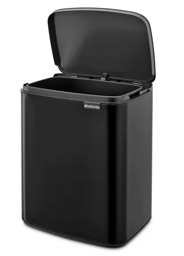Brabantia Bo Waste Bin hulladékgyűjtő felnyitható, Soft-Close fedéllel, műanyag tartály, 12L - C méret, acél, matt