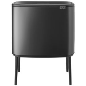   Brabantia Bo Touch Bin nyomófedeles hulladékgyűjtő, magasított, lábakon álló, műanyag tartály, 36L - R méret, acél,