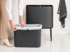 Brabantia Bo Touch Bin nyomófedeles hulladékgyűjtő, magasított, lábakon álló, műanyag tartály, 36L - R méret, acél,