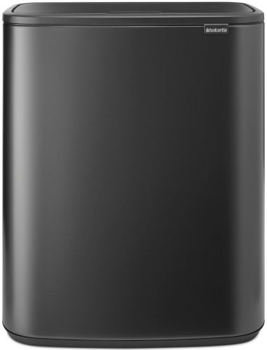 Brabantia Bo Touch Bin nyomófedeles hulladékgyűjtő XXL, padlón álló, műanyag tartály, 2x30L - O méret, acél, magabiztos