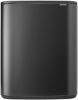 Brabantia Bo Touch Bin nyomófedeles hulladékgyűjtő XXL, padlón álló, műanyag tartály, 2x30L - O méret, acél, magabiztos