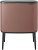 Brabantia Bo Touch Bin nyomófedeles szelektív hulladékgyűjtő, magasított, lábakon álló, műanyag tartály, 11+23L - X+J