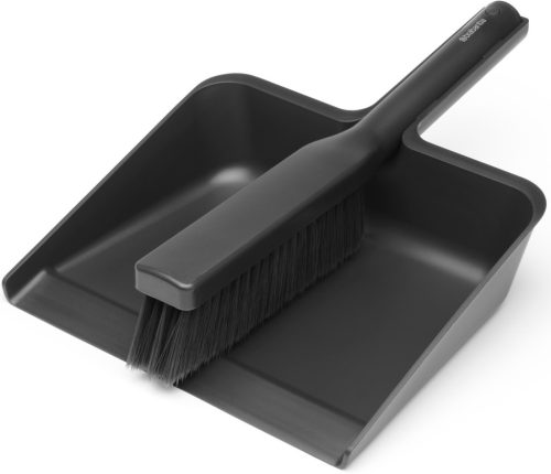 Brabantia SinkSide Dustpan and Brush Set, with comb seprű és lapát szettben, fogantyúba épített fésűvel, sötétszürke