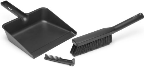 Brabantia SinkSide Dustpan and Brush Set, with comb seprű és lapát szettben, fogantyúba épített fésűvel, sötétszürke