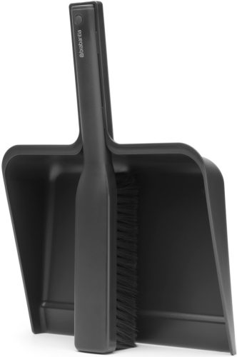 Brabantia SinkSide Dustpan and Brush Set, with comb seprű és lapát szettben, fogantyúba épített fésűvel, sötétszürke